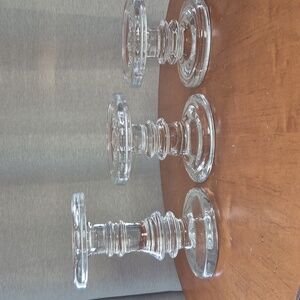 3 Pottery Barn Claro Elegant Glass Candle Holders Set. **Candles NOT included